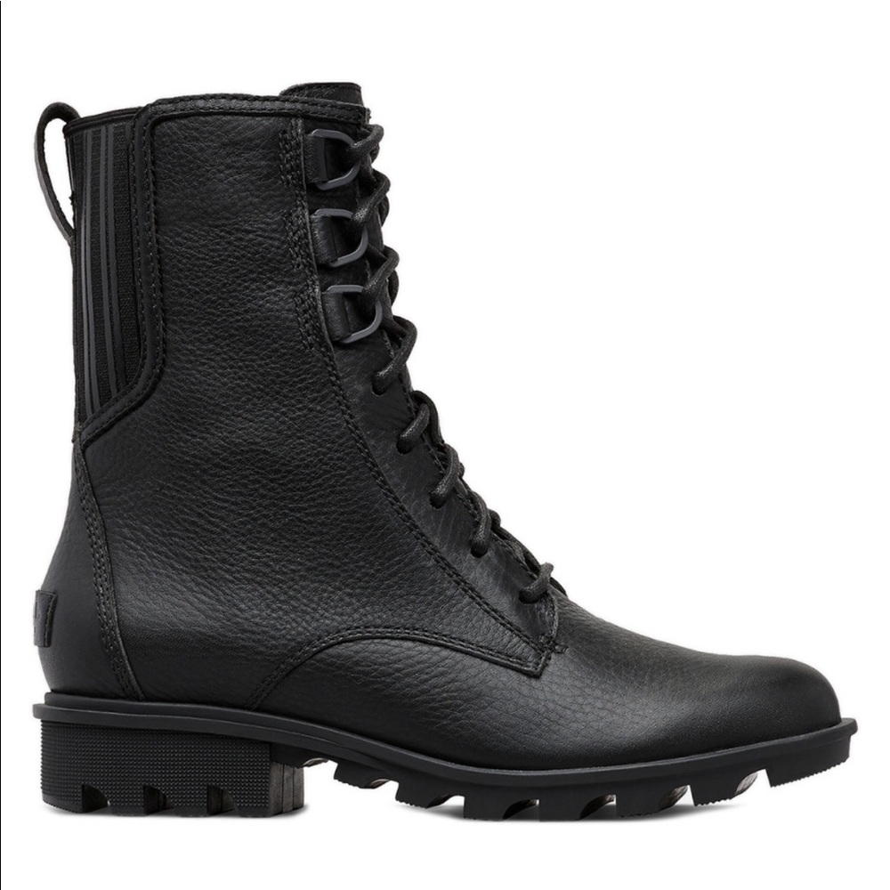Sorel Phoenix Lace Black Combat Boots NWT size 8.5